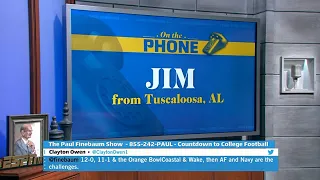 Caller Jim from Tuscaloosa is 🚨ANGRY🚨 at JK's Alabama slander 🤣 | The Paul Finebaum Show