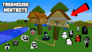 SURVIVAL TREE HOUSE PART 4 WITH 100 NEXTBOTS in Minecraft - Gameplay - Coffin Meme