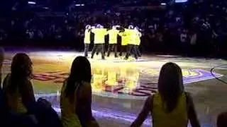 Jabbawockeez Spurs @ Lakers West Finals Halftime Courtside