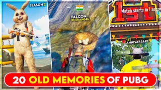 20 *OLD MEMORIES* OF PUBG MOBILE 😱 That will Remind you the old days 😍