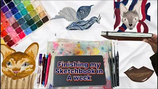 Finishing a sketchbook in a WEEK | Studio Vlog