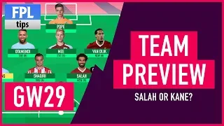 GAMEWEEK 29: TEAM SELECTION | Salah or Kane for Captaincy? | Fantasy Premier League 2017/18