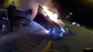 Pasco deputy saves driver from burning car