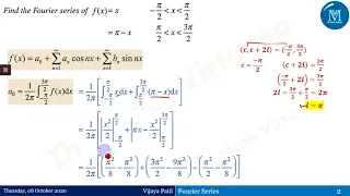 9 Fourier Series | Period 2𝝅 in (−𝝅/𝟐,𝟑𝝅/𝟐): Part 7