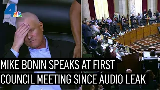 Mike Bonin Speaks at First LA City Council Meeting Since Audio Leak Scandal | NBCLA