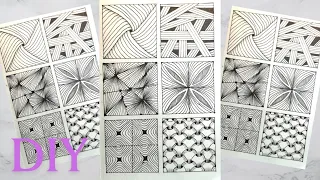 6 Wzorów Technika Zentangle | 6 Zentangle Patterns |6 Doodle Patterns | DIY