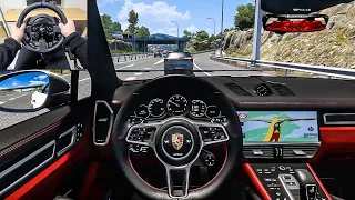 2022 Porsche Cayenne Turbo - Euro Truck Simulator 2 [Steering Wheel Gameplay]