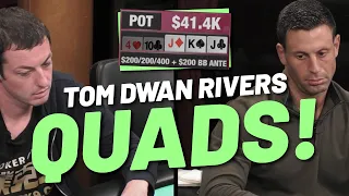 Tom Dwan Rivers Quads vs  Garrett Adelstein on Hustler Casino Live