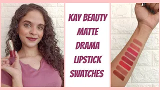 NEW Kay Beauty Matte Drama Lipsticks SWATCHES💄#Shorts