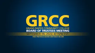 Board of Trustees Meeting September 19, 2022