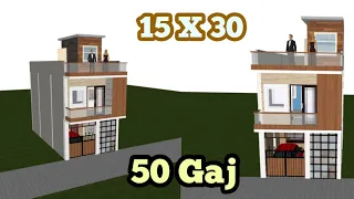 50 gaj house design |15 by 30 house design | 15 x 30 Home plan 3D | DHD HOMES