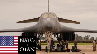 U.S. AIR FORCE, NATO. B-1B Lancer supersonic strategic bombers in Spain.