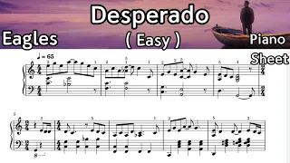 Desperado/ Easy Piano Sheet  Music / Eagles /By  Sangheart Play