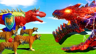 The BEST Carcharodontosaurus Battles T-Rex vs Lava Dragon Godzilla In Jurrassic Park