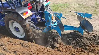 Farmtrac super 45 on 2 MB reversable plough प्रतिवर्ती हल पर फार्मट्रैक 45