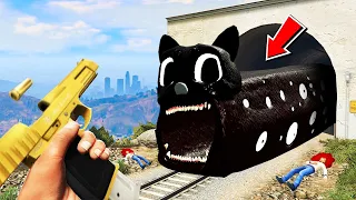 МУЛЬТЯШНЫЙ КОТ ПОЕЗД ПОЖИРАТЕЛЬ в ГТА 5 МОДЫ! CARTOON CAT TRAIN EATER ОБЗОР МОДА в GTA 5 ВИДЕО