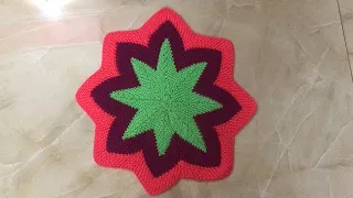 37 fande- BIG COLOURFUL DESIGN TABLE MAT/DOOR MAT/POOJA AASAN KNITTING in simple steps