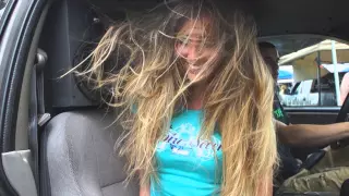 2015 SLAMOLOGY LINDSEY BEING A HOT MODEL FOR MY JEEP HAIRTRICK! 6 XL 15'S WHIPPING SOME HAIR AROUND!