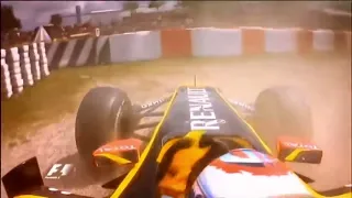 F1 Vitaly Petrov onboard crash Spanish GP 2010