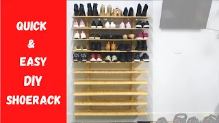 How to make a Wall Mounted Shoe Rack | DIY | Garage Workshop Organisation