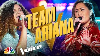 Team Ariana's Katie Rae and Raquel Trinidad Deliver Powerful Performances | The Voice Knockouts 2021