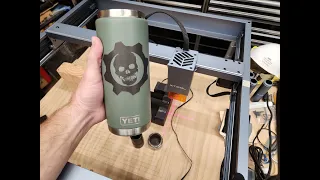 Setup and Dark Engrave on Yeti Bottle with XTOOL D1 10W Diode Laser