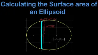 Calculating surface area: ellipsoid surface of revolution integral, single variable approach.