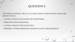 CRCST Sample questions. Set 3.