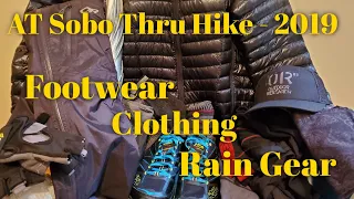 Appalachian Trail Sobo thru hike - 2019 - Footwear,  clothing and rain gear