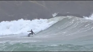 3rd session on my Pyzel 'precious' in foggy junky uk waves.