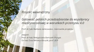 Gotowość polskich przedsiębiorstw do współpracy międzynarodowej w warunkach przemysłu 4.0