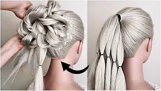 Простая Прическа к платью на длинные волосы. Прически на Новый год 2021. New Bun hairstyle for gown.