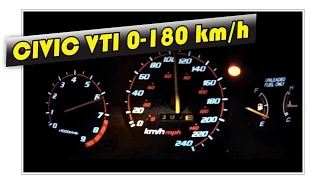 Civic VTi 1.6 acceleration 0-100 km/h, 0-180 km/h