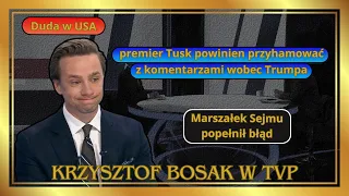 Krzysztof Bosak na temat: Kamińskiego, Afery Pegasusa i wizyty Andrzeja Dudy z Donaldem Trumpem