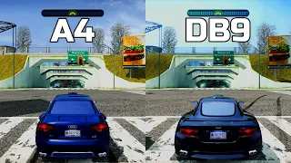 NFS Most Wanted: Audi A4 3.2 FSI Quattro vs Aston Martin DB9 - Drag Race