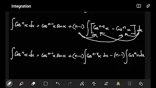 Deriving the reduction formula for Cos^nxdx