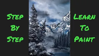 Limited Palette Oil Painting Tutorial with just 3 Colors! Wet on Wet Bob Ross Style by Josh Kirkham