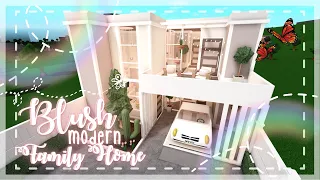 Soft Blush Modern Two-Story Family Home - Speedbuild and Tour Bloxburg - iTapixca builds