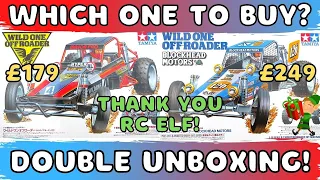 Tamiya Wild One Kit Comparison Unboxing.  Blockhead Edition vs. Original.  Thank You RC Elf!  #RCELF