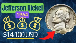 👉 Jefferson Nickel 5 Centavos 1964 FS👈💵💰🤯$14.100 dólares 🤯💰💵 Búscala