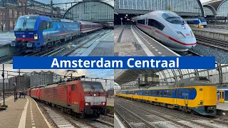 Treinen op station Amsterdam Centraal - 24 februari 2023