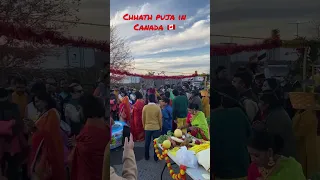 This is how we celebrates chhath puja in Canada 🇨🇦 🙏🙏🙏#chhathpuja #chhath #bihari #canada