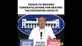 Roque to Briones: Congratulations for beating the destroyer COVID-19