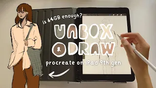 procreate on ipad 9th gen 🍊 + unbox apple pencil 1st gen 📦  || draw with me 001