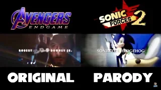 Avengers Endgame ENDING Credits Side-By-Side w/ the Sonic Forces 2 The Movie ENDING Credits (PARODY)