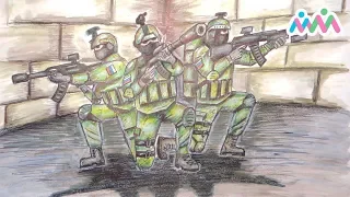 Спецназ, рисунок на двадцать третье февраля. Special forces, drawing.