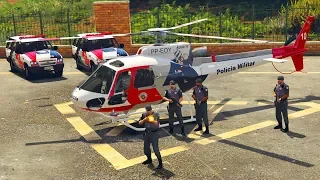 GTA V VIDA POLICIAL - HELICÓPTERO ÁGUIA EM PERSEGUIÇÃO NUNCA VISTA! EP189