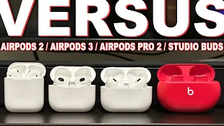 Apple's Late 2022 Earbuds Compared - AirPods Pro 2 Vs AirPods 3 Vs Studio Buds Vs AirPods 2