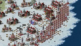 Red ALert 2 | Extra hard AI | 7 vs 1 | Libya vs 7 random | The Frozen Ground Map