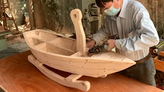 Great Dad Builds A Rocking Boat For His Daughter // Great Woodworking Ideas